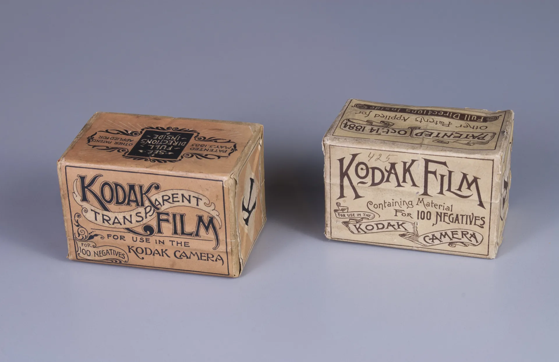 Two rare rolls of early Kodak film acquired by the George Eastman